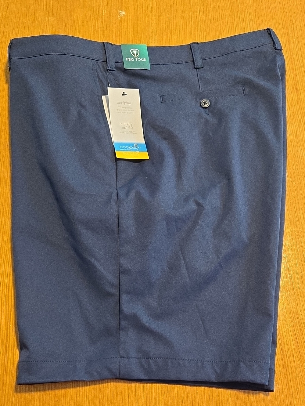 Pro Tour Men's Flat-Front Navy Performance Shorts Size 46